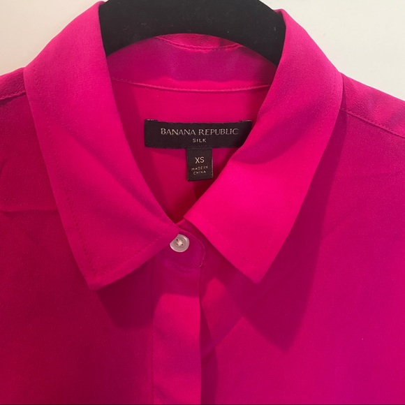 Banana Republic Hot Pink Silk Blouse - Picture 3 of 4
